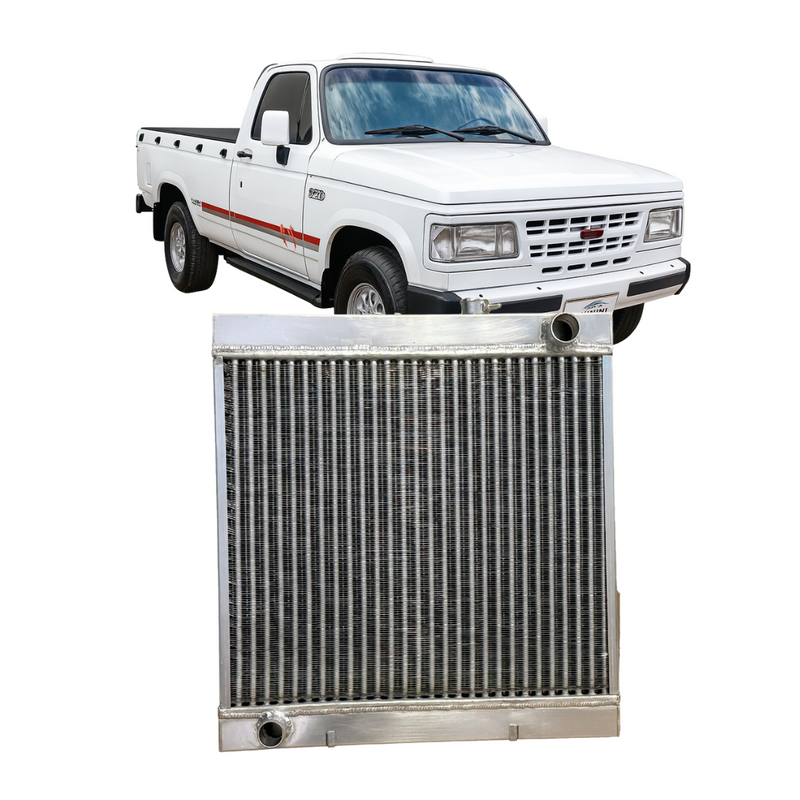 | Radiador de Alumínio Tubular para Chevrolet D20 Perkins 4 Carreiras + Tampa – Alta Performance