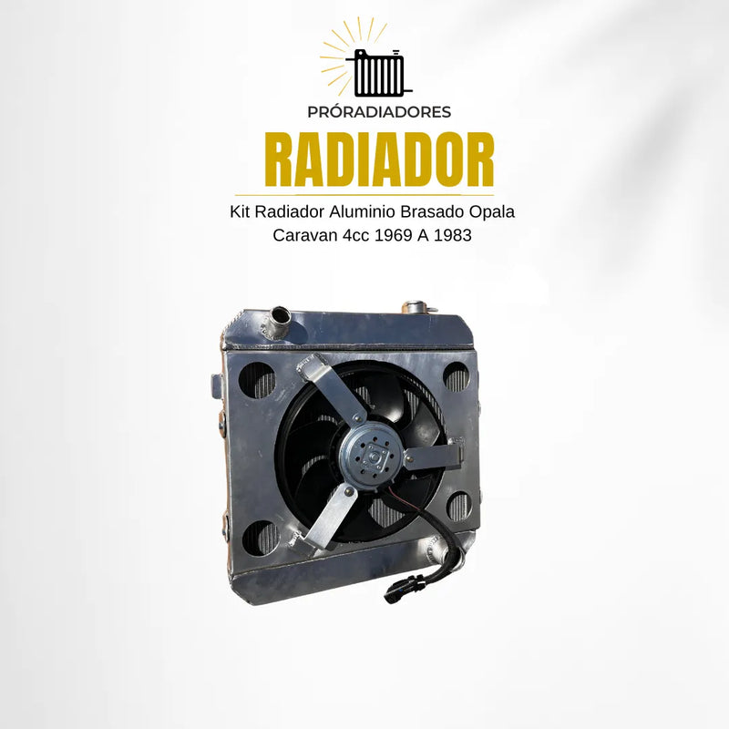 | Kit radiador alumínio brasado com tampa para Opala / Caravan 4cc 1969 a 1983 – Alta performance