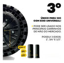 | Roda Completa Flex Border 320 p/ Carrinho de Mão 100Kg – Eixo Universal