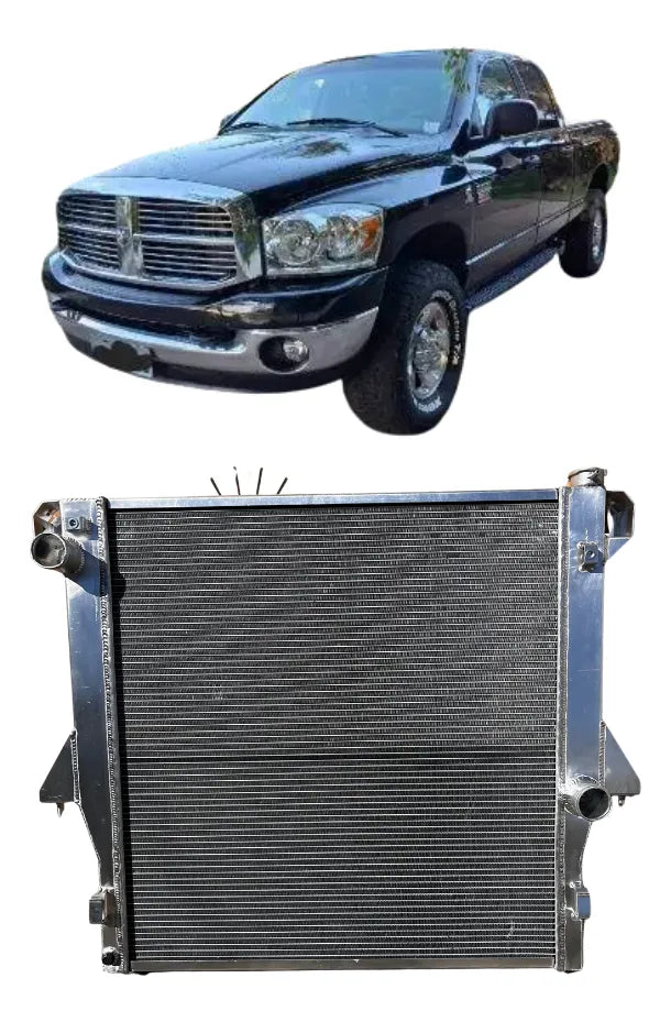 | Radiador de Alumínio Brasado para Dodge Ram 5.9 2500/3500 2003 a 2009 + Tampa – Linha Pesada