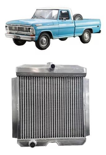 | Radiador de Alumínio para Ford F-100 e F-350 Motor V8 – 1955 a 1971 + Tampa – Alta Performance
