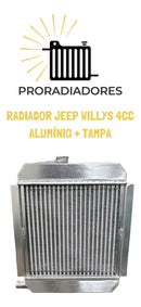 | Radiador de Alumínio para Jeep Willys 4CC + Tampa – Alta Performance